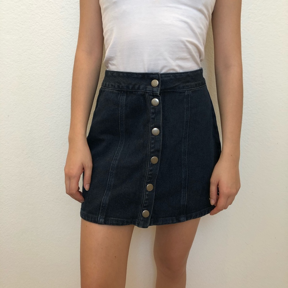 Denim Button Skirt